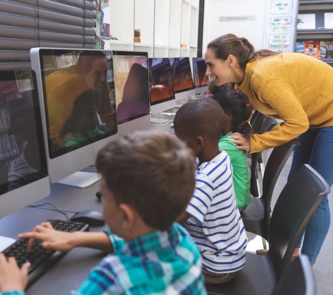Child learning with a tablet in a rural area, reflecting the transformative impact of digital education promoted by the CADED foundation to close gaps and build a just future.